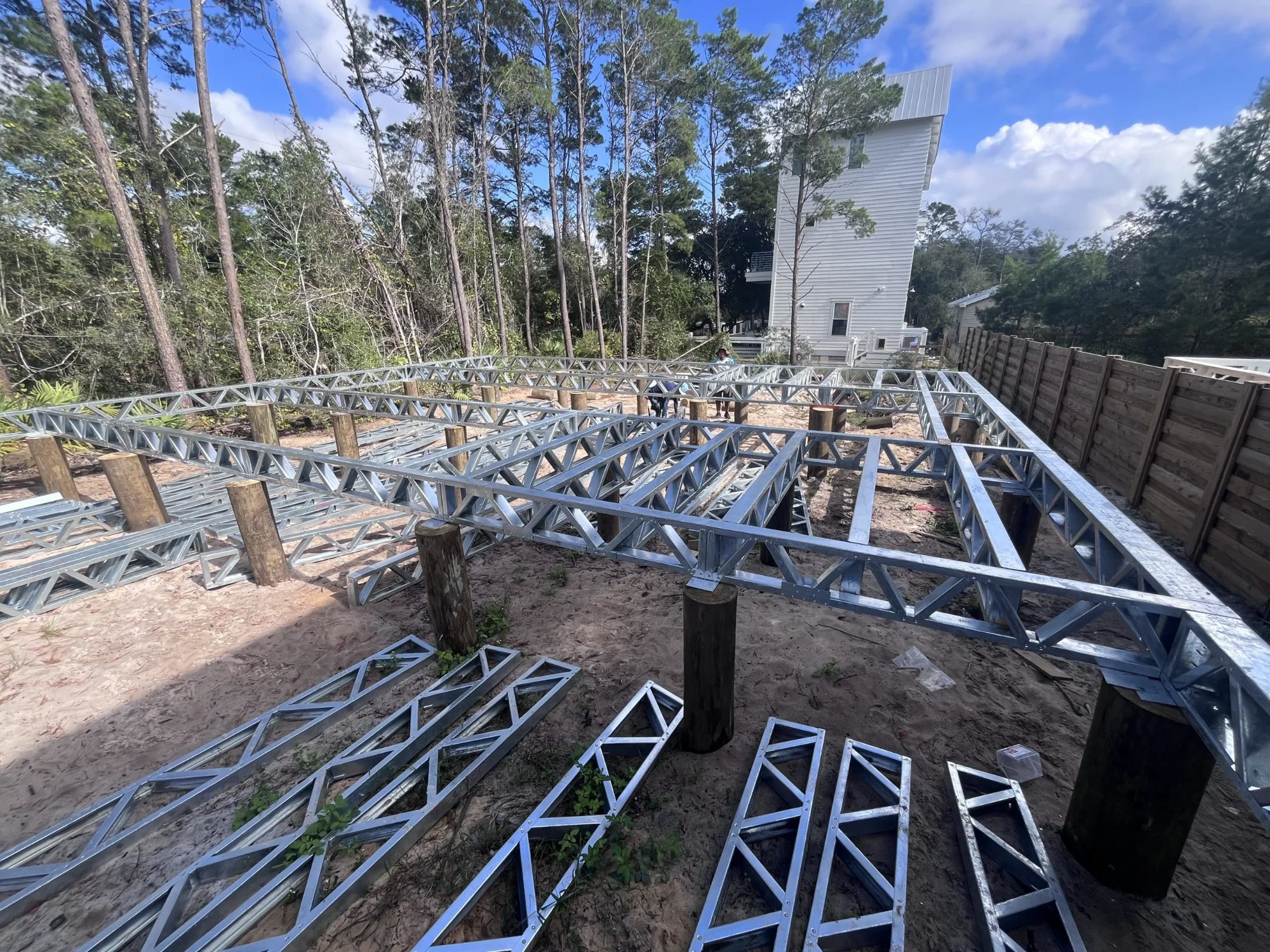 Steel floor joist system on Tennessee foundation