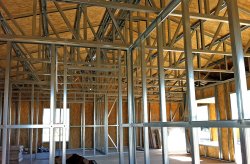 Barndominium interior framing in Tennessee