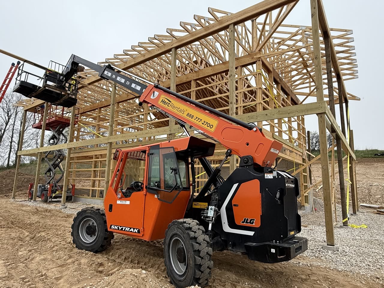 Tennessee barndominium wood frame construction site
